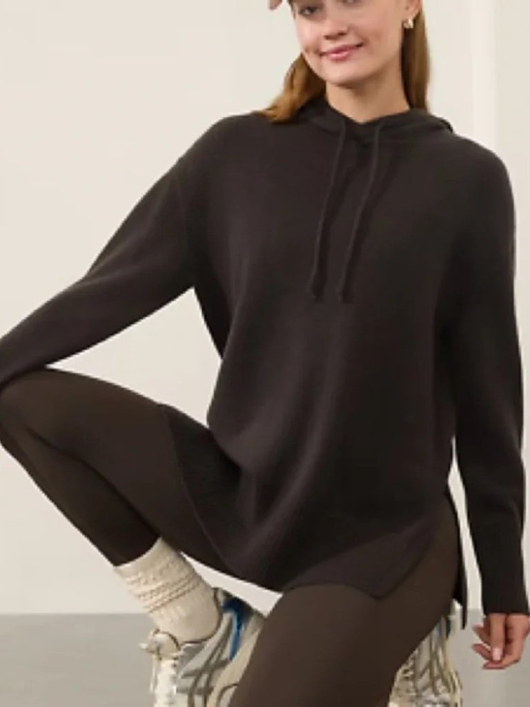 Athleta Alpine Hoodie Sweater Women's Size Medium Nwt Charcoal Black